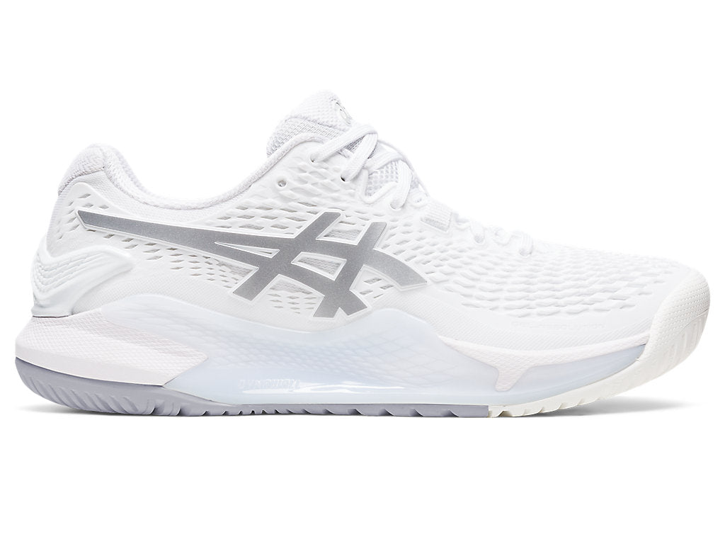 Women's Asics Gel-Resolution 9, White/Pure Silver, 9.5 B Medium