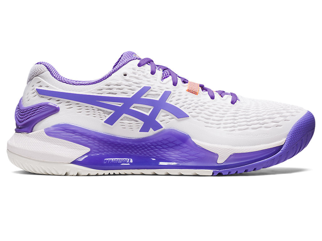 Women's Asics Gel-Resolution 9, White/Amethyst, 7.5 B Medium