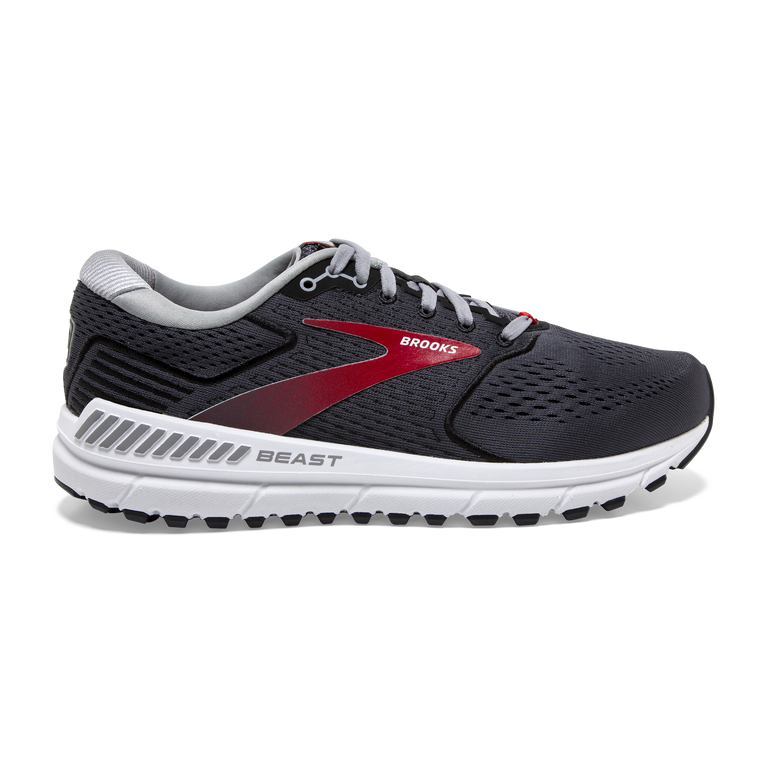 Men's Brooks Beast '20, Blackened Pearl/Black/Red, 9.5 2E Wide