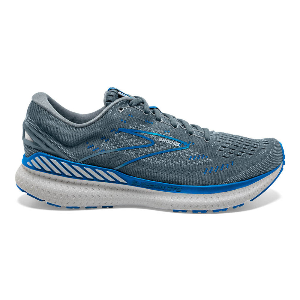 Men's Brooks Glycerin GTS 19, Quarry/Grey/Dark Blue, 9.5 D Medium