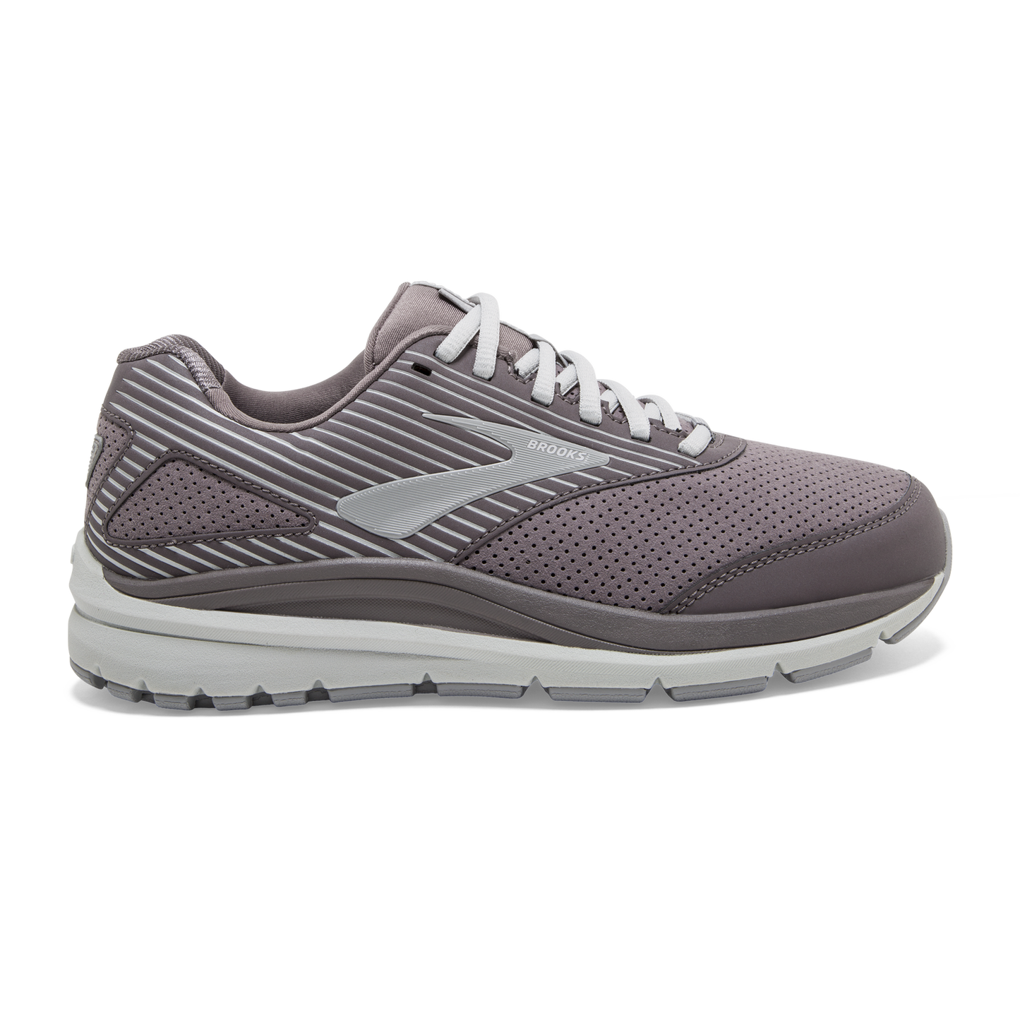 Women's Brooks Addiction Walker Suede, Shark/Alloy/Oyster, 8.5 D Wide