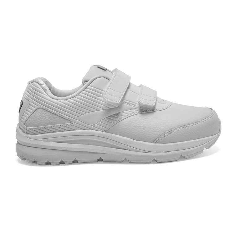 Women's Brooks Addiction Walker V-Strap 2, White/White, 10.5 B Medium