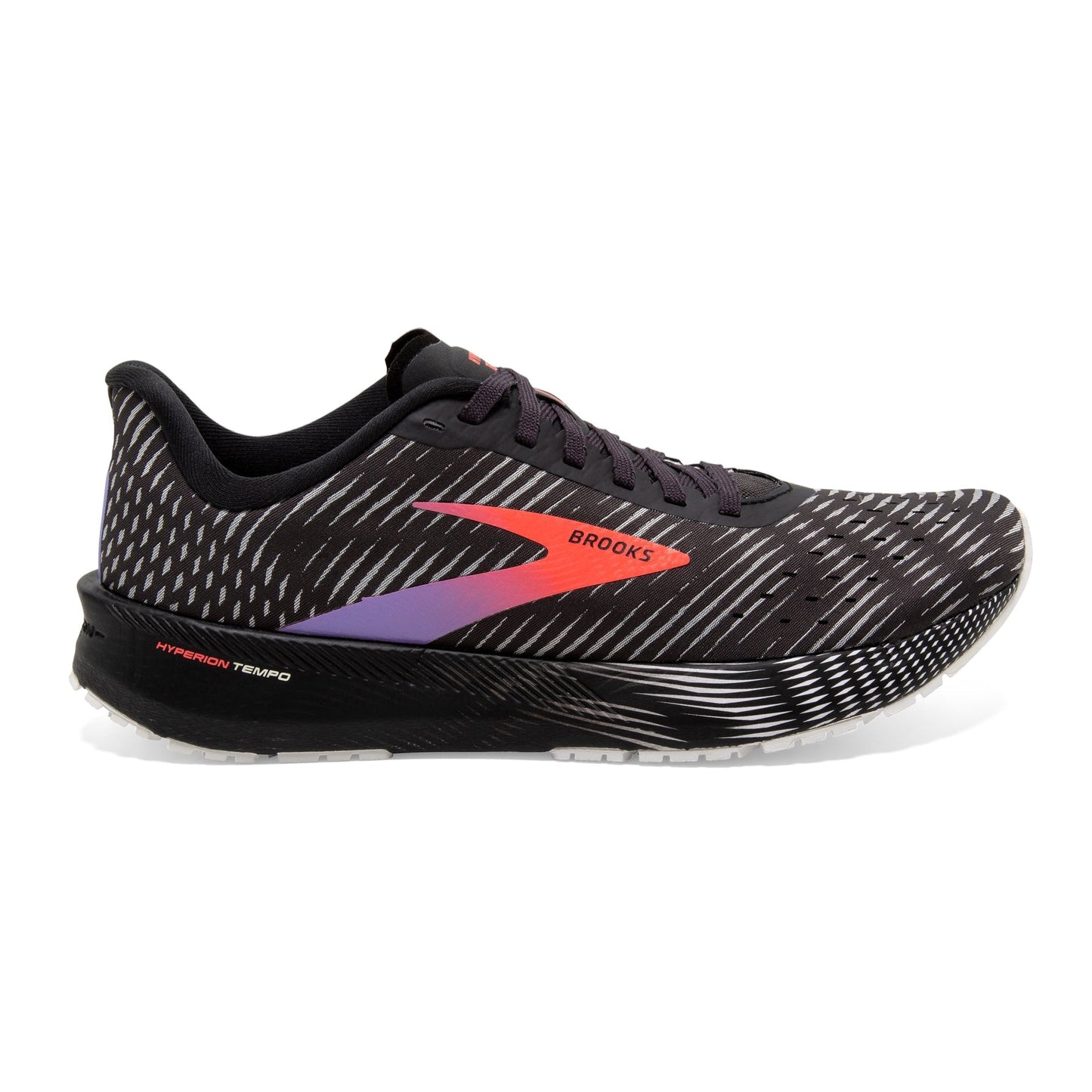 Women's Brooks Hyperion Tempo, Black/Coral/Purple, 8.5 B Medium