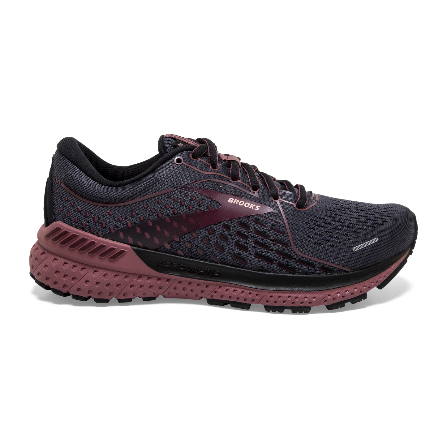 Women's Brooks Adrenaline GTS 21, Black/Blackened Pearl/Nocturne, 10 D Wide