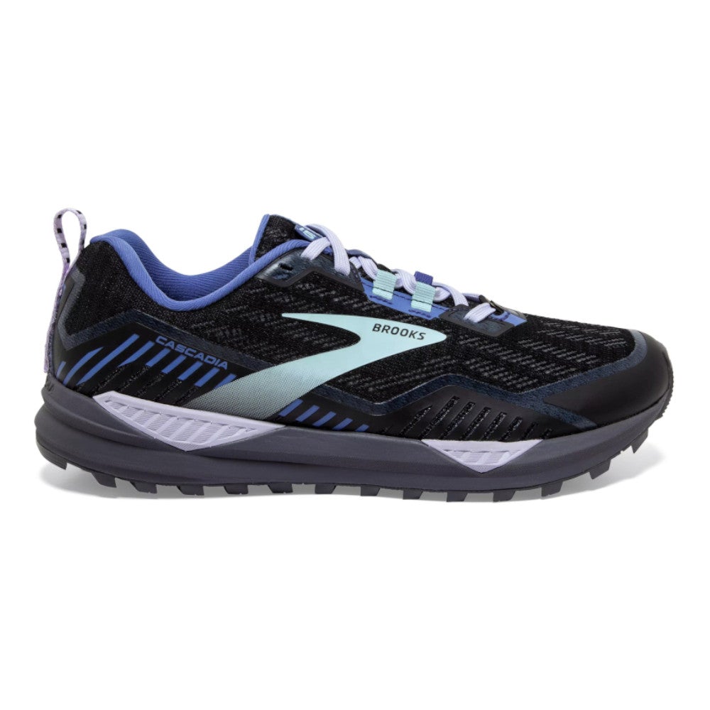 Women's Brooks Cascadia 15 GTX, Black/Marlin/Blue, 9 B Medium