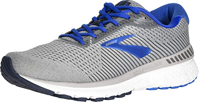 Men's Brooks Adrenaline GTS 20, Grey/Blue/Navy, 10 D Medium