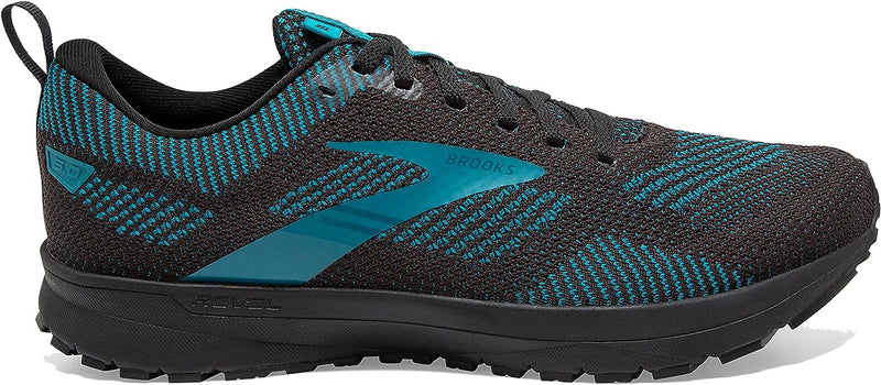 Men's Brooks Revel 5, Black/Ebony/Crystal Teal, 10 D Medium