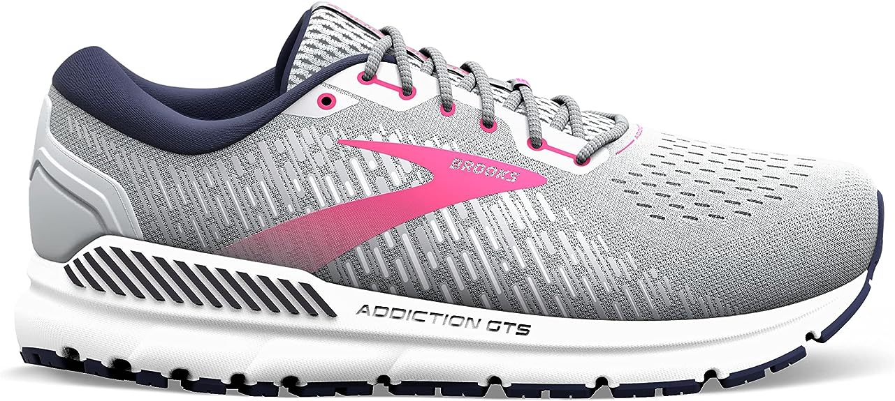 Women's Brooks Addiction GTS 15, Oyster/Peacoat/Lilac Rose, 9 D Wide
