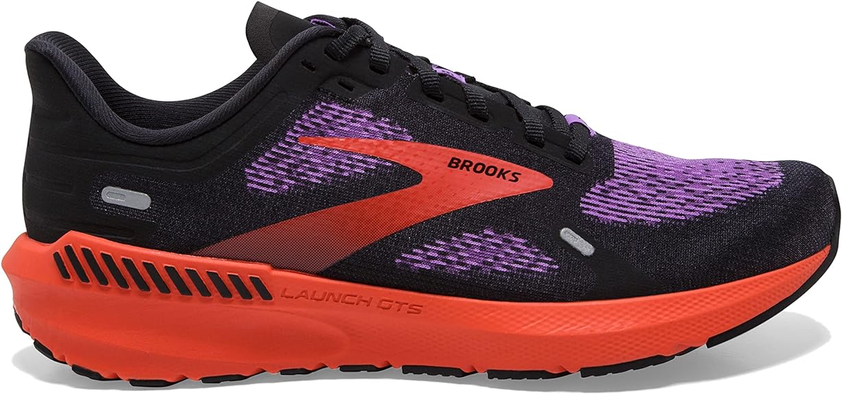 Women's Brooks Launch GTS 9, Black/Bellflower/Fiesta, 8.5 B Medium