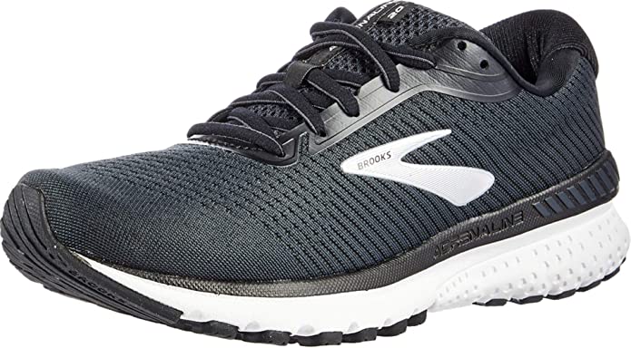 Women's Brooks Adrenaline GTS 20, Black/Grey/Ebony, 9 B Medium