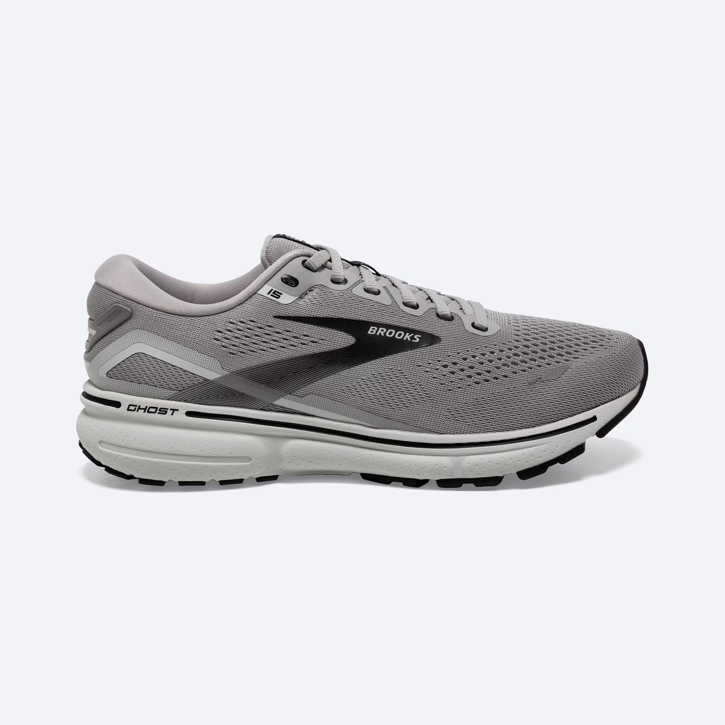 Men's Brooks Ghost 15, Alloy/Oyster/Black, 8 B Narrow