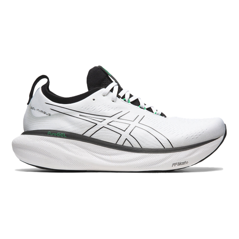 Men's Asics Gel-Nimbus 25, White/Black, 9 D Medium