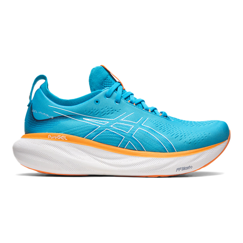 Men's Asics Gel-Nimbus 25, Island Blue/Sun Peach, 9.5 D Medium