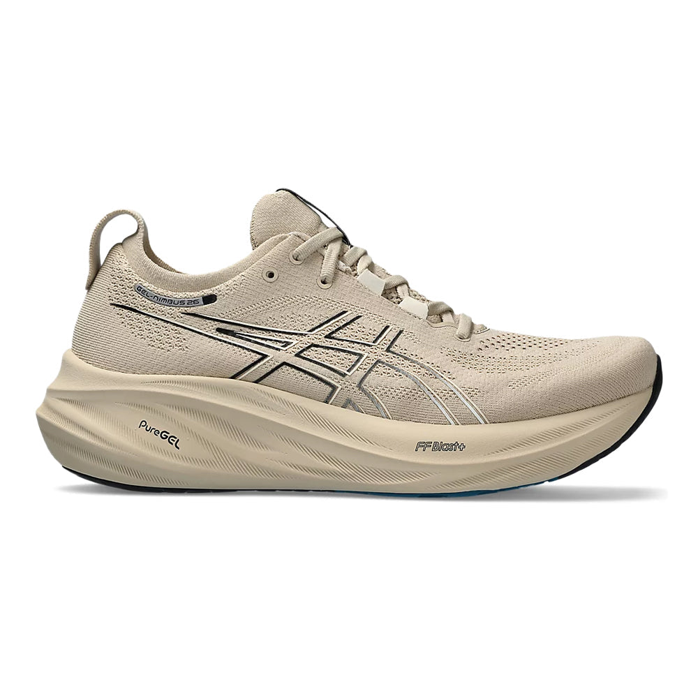 Men's Asics GEL-Nimbus 26, Feather Grey/Black, 11 D Medium