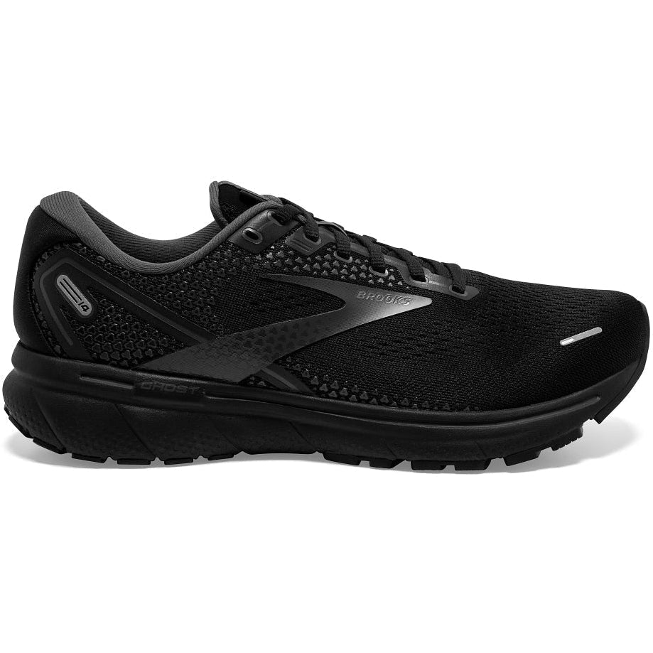 Men's Brooks Ghost 14, Black/Black/Ebony, 9.5 D Medium