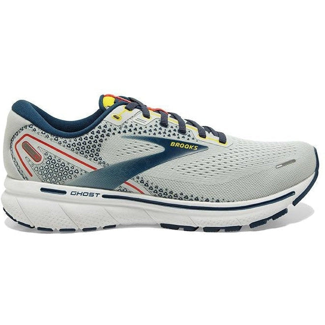 Men's Brooks Ghost 14, Grey/Titan/Maize, 8.5 D Medium