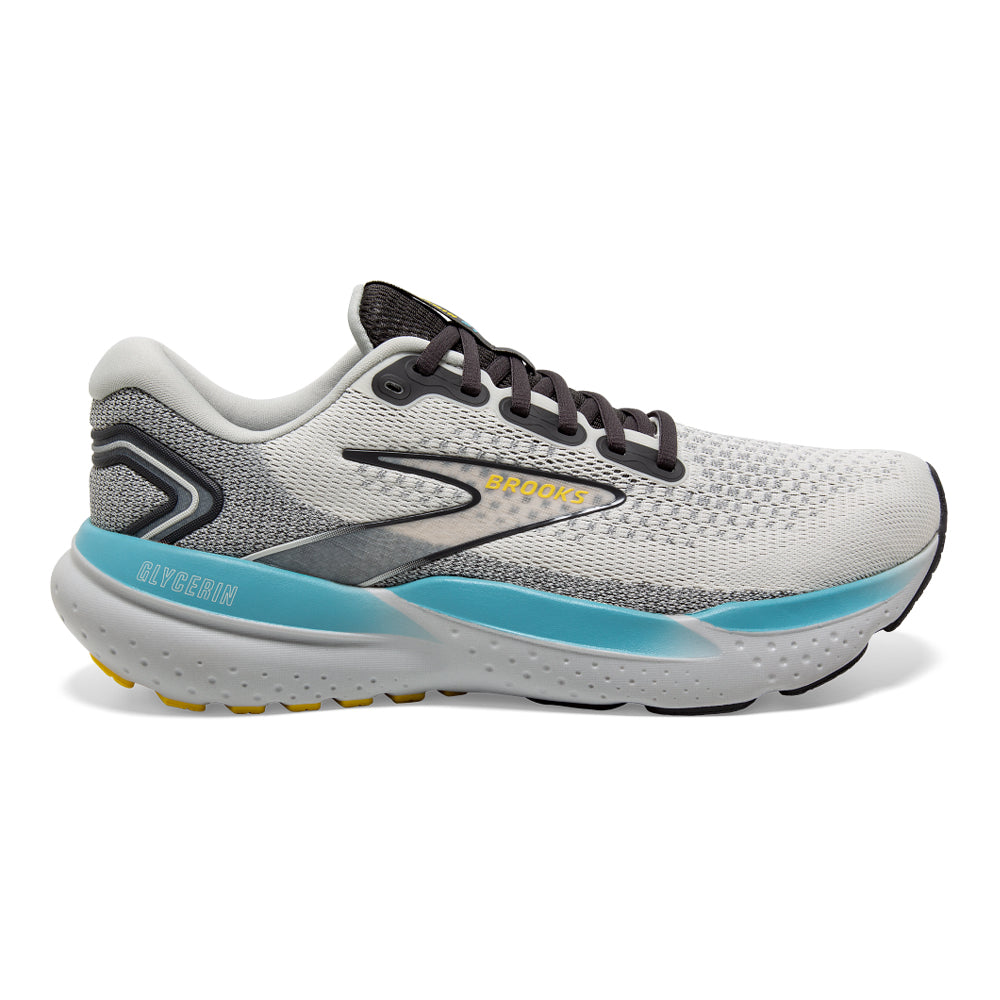 Men's Brooks Glycerin 21, Coconut/Forged Iron/Yellow, 10.5 D Medium