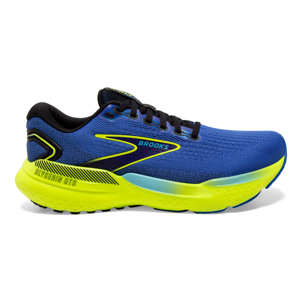 Men's Brooks Glycerin GTS 21, Blue/Nightlife/Black, 12 D Medium