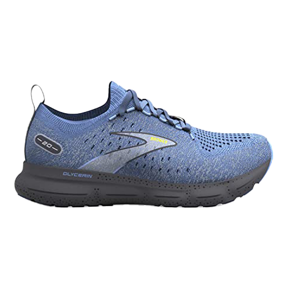 Men's Brooks Glycerin StealthFit 20, Light Blue/Nine Iron/Sulphur, 10.5 D Medium