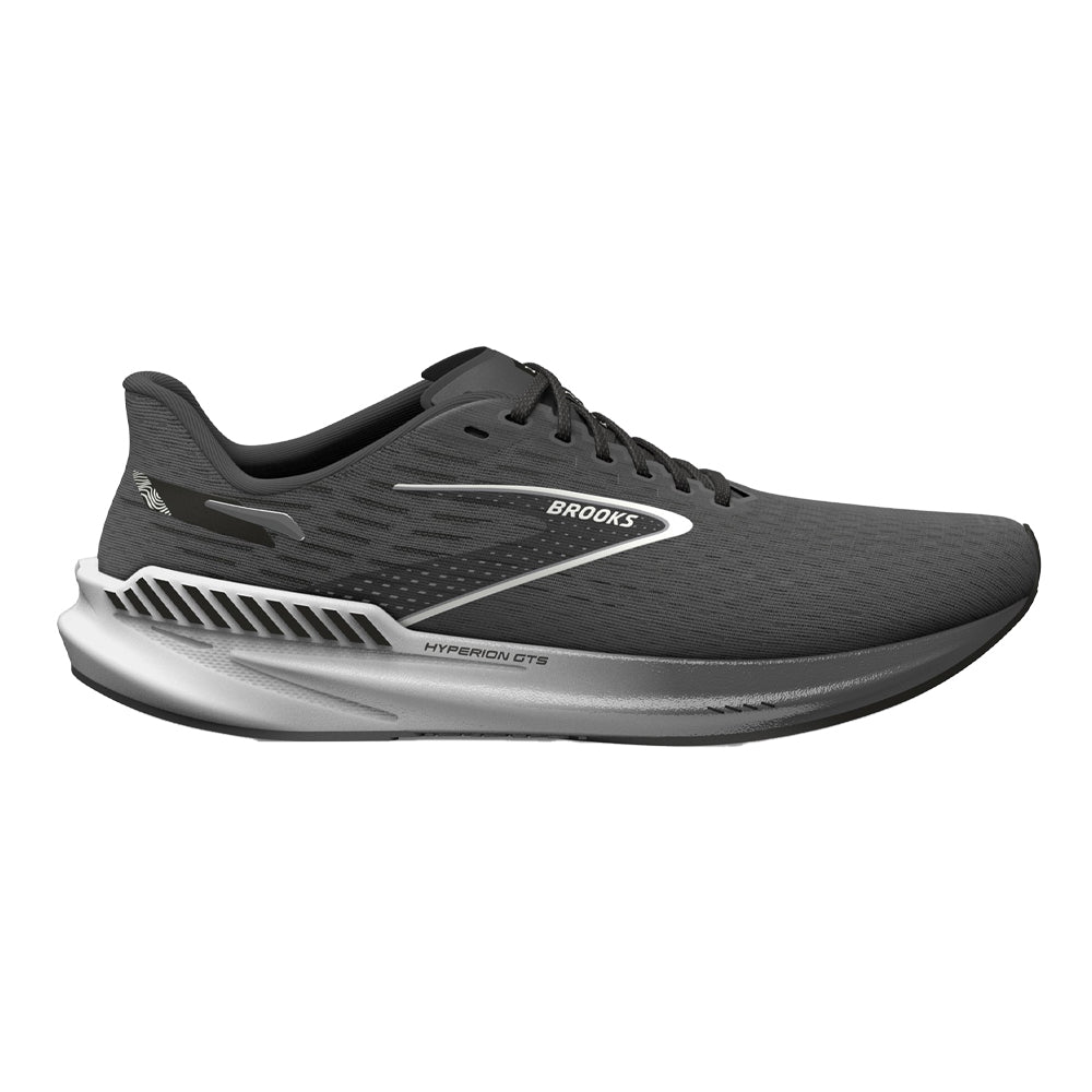 Men's Brooks Hyperion GTS, Gunmetal/Black/White, 10 D Medium