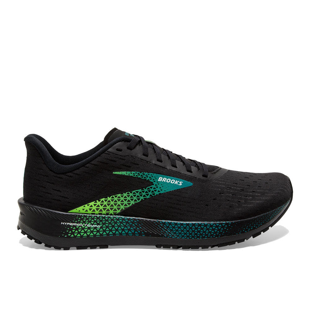 Men's Brooks Hyperion Tempo, Black/Kayaking/Green Gecko, 8 D Medium