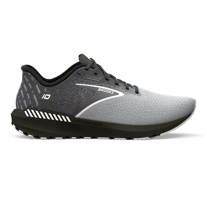 Men's Brooks Launch GTS 10, Black/Blackened Pearl/White, 10.5 D Medium