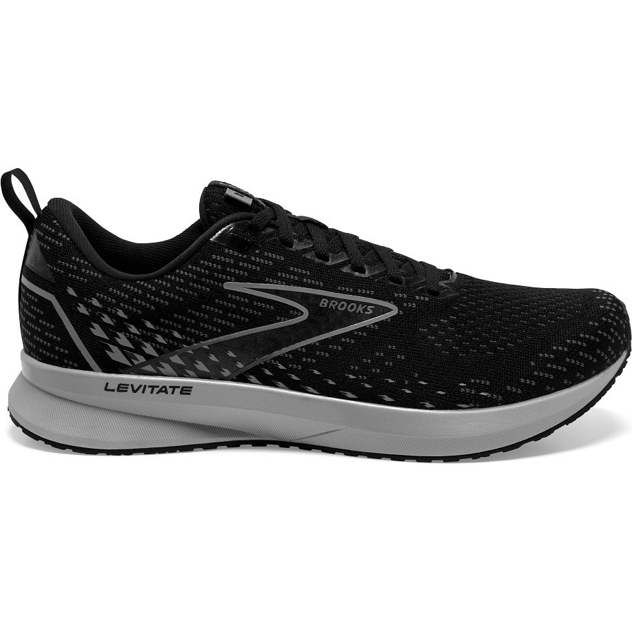 Men's Brooks Levitate 5, Black/Ebony/Grey, 9.5 D Medium