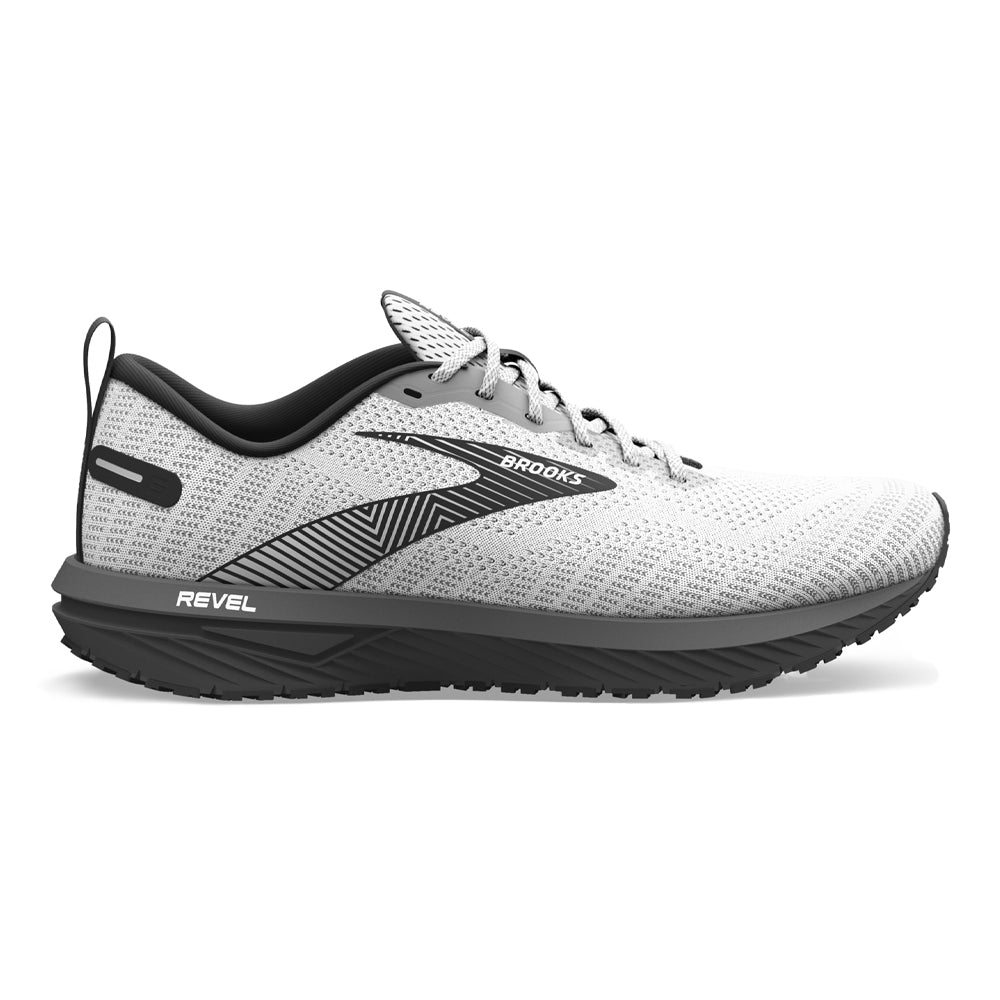 Men's Brooks Revel 6, White/Black, 12 D Medium