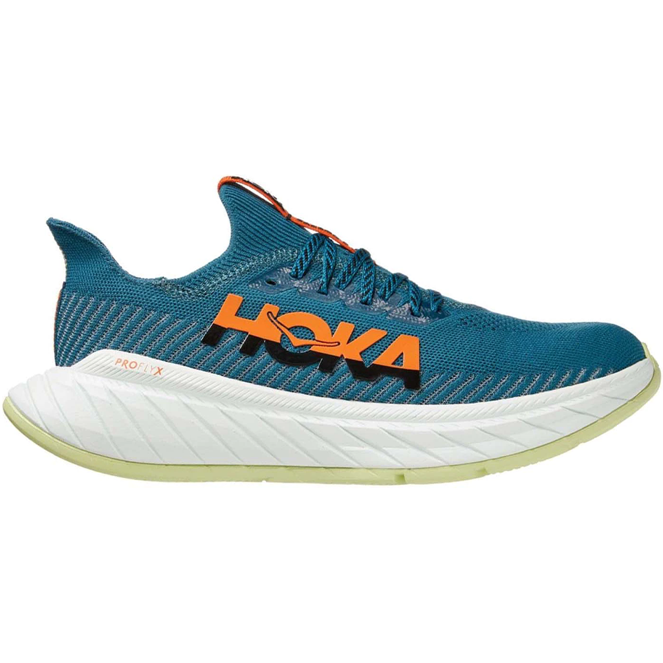 Men's HOKA ONE ONE Carbon X 3, Blue Coral/Black, 12.5 D Medium