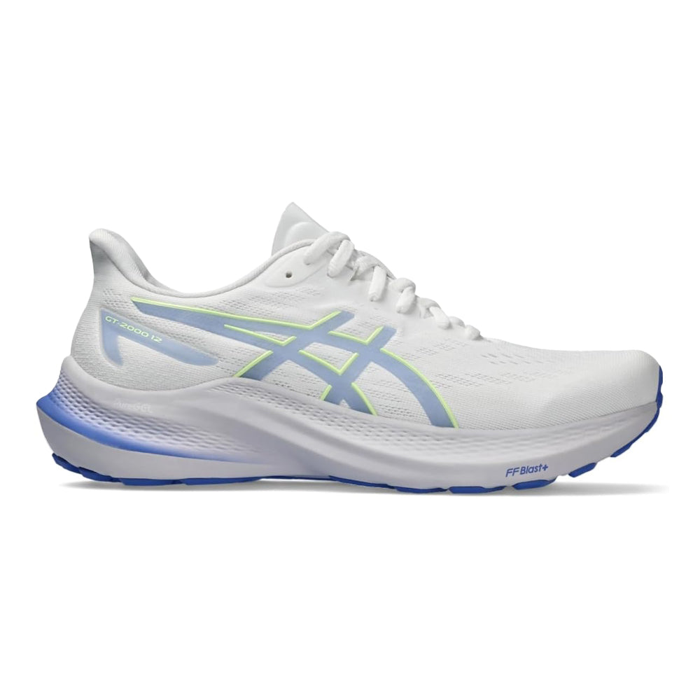 Women's Asics GT-2000 12, White/Sapphire, 8.5 D Wide