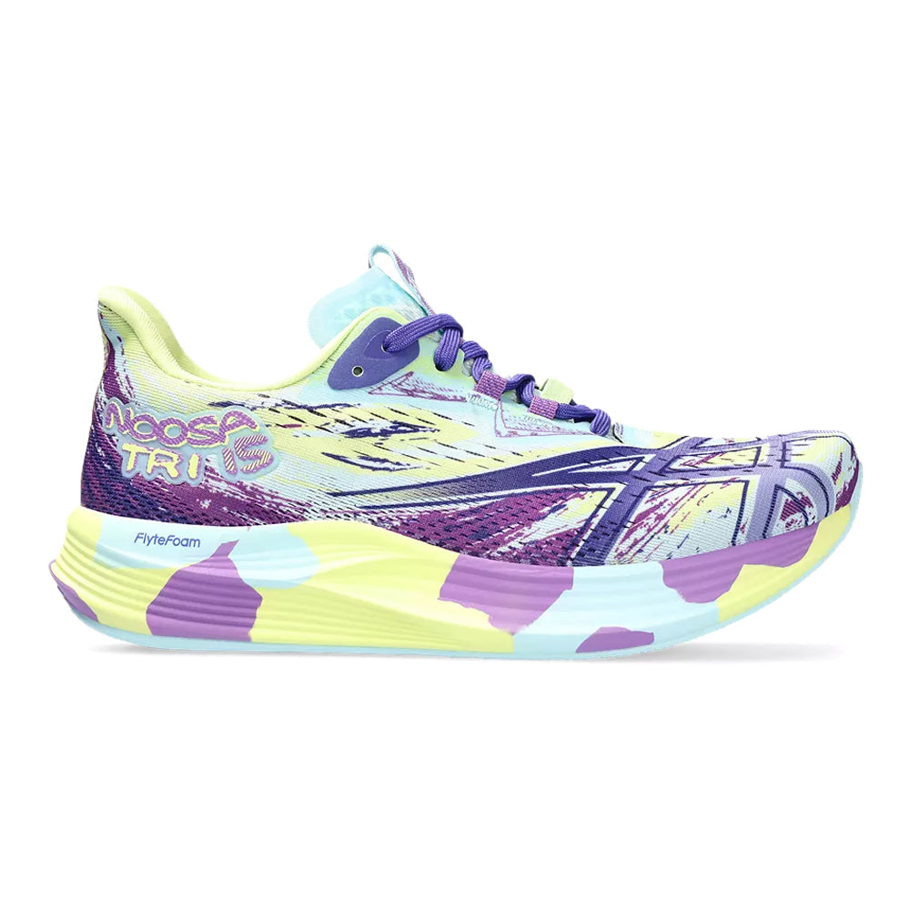 Women's Asics Noosa TRI 15, Glow Yellow/Palace Purple, 8.5 B Medium