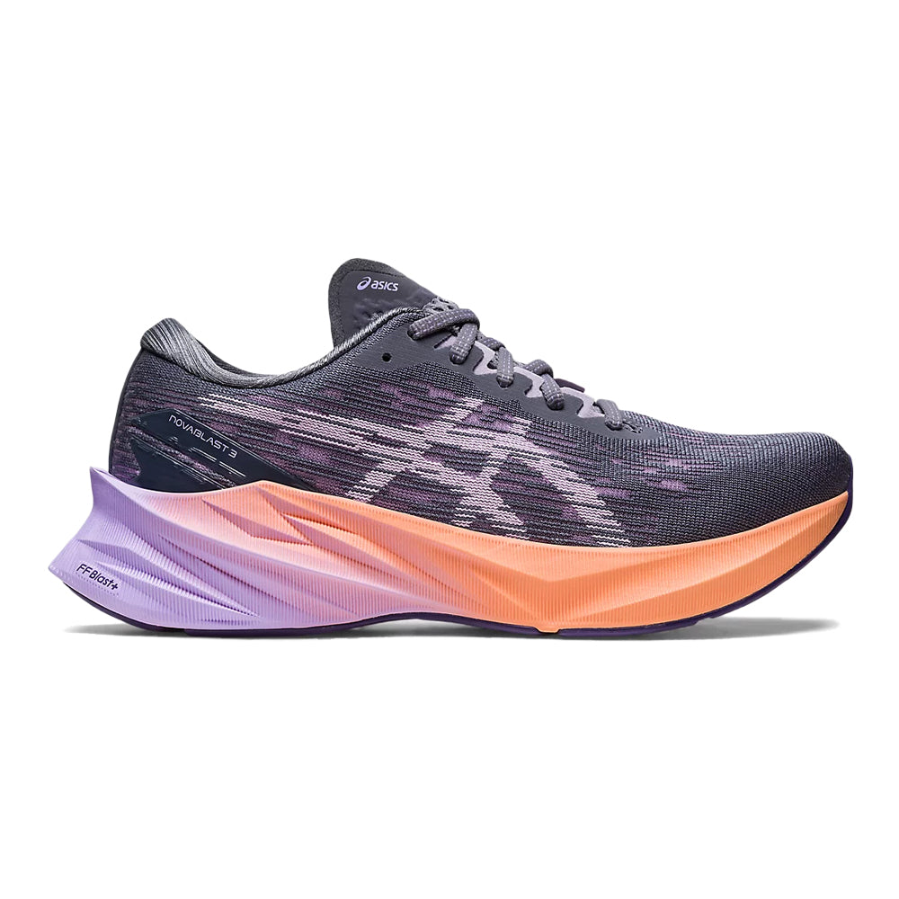 Women's Asics Novablast 3, Metropolis/Dusk Violet, 10 B Medium
