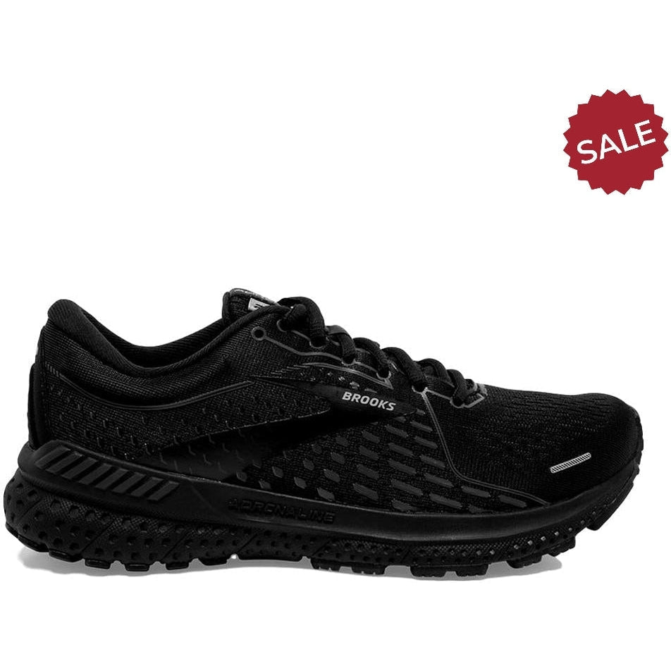 Women's Brooks Adrenaline GTS 21, Black/Black/Ebony, 8.5 B Medium