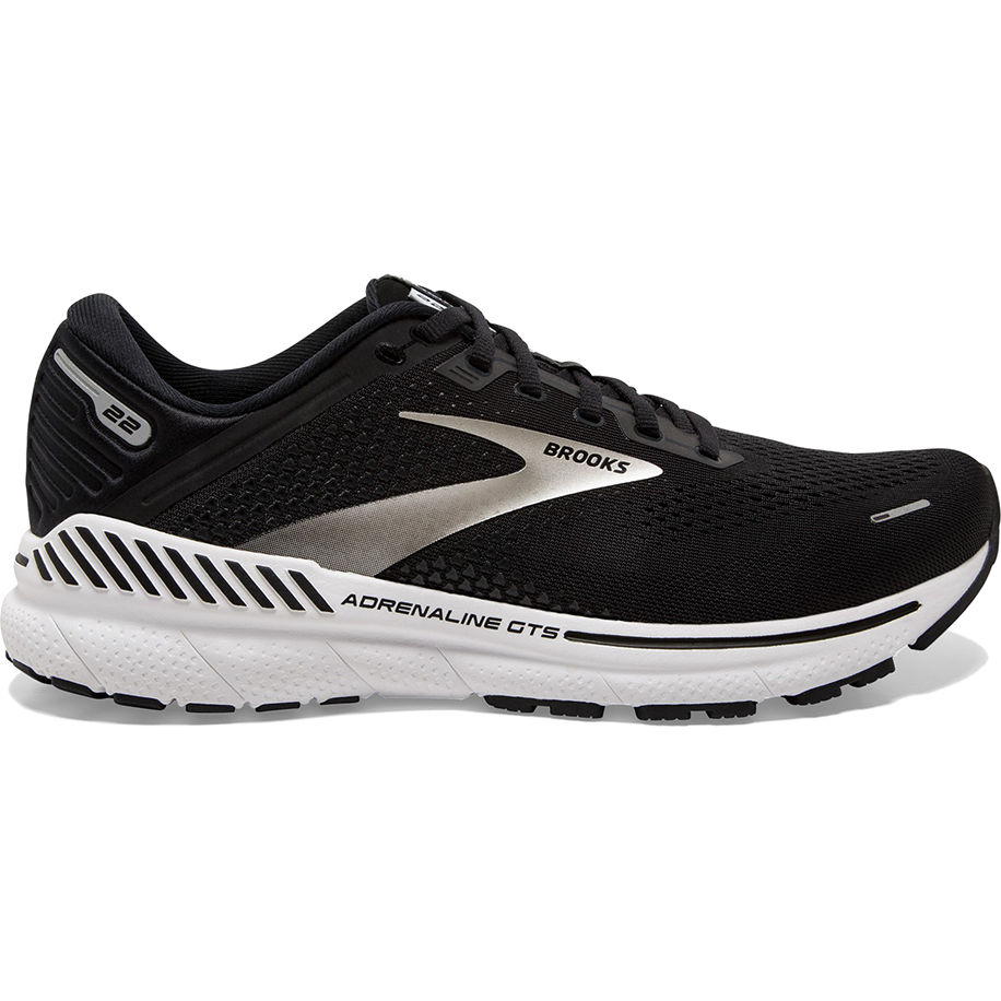 Women's Brooks Adrenaline GTS 22, Black/Silver/Anthracite, 10.5 B Medium