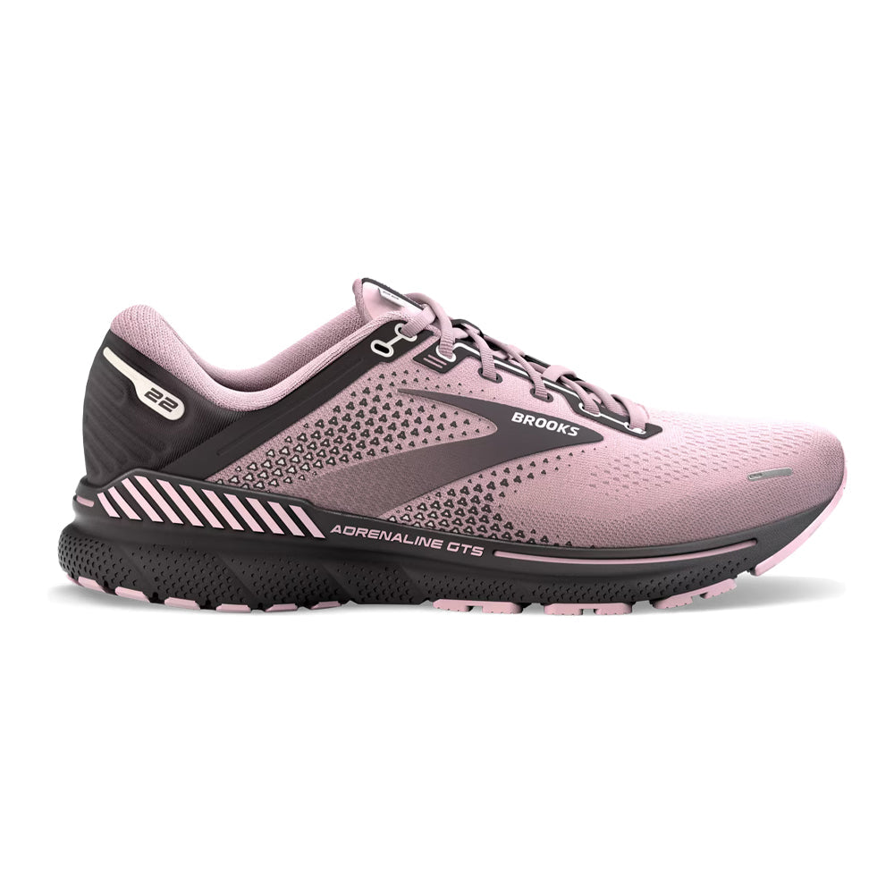 Women's Brooks Adrenaline GTS 22, Pink/Blackened Pearl, 5 B Medium