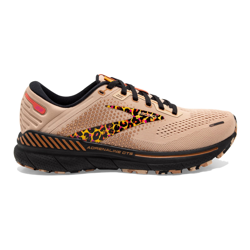 Women's Brooks Adrenaline GTS 22, Ginger/Black/Citrus, 7.5 B Medium