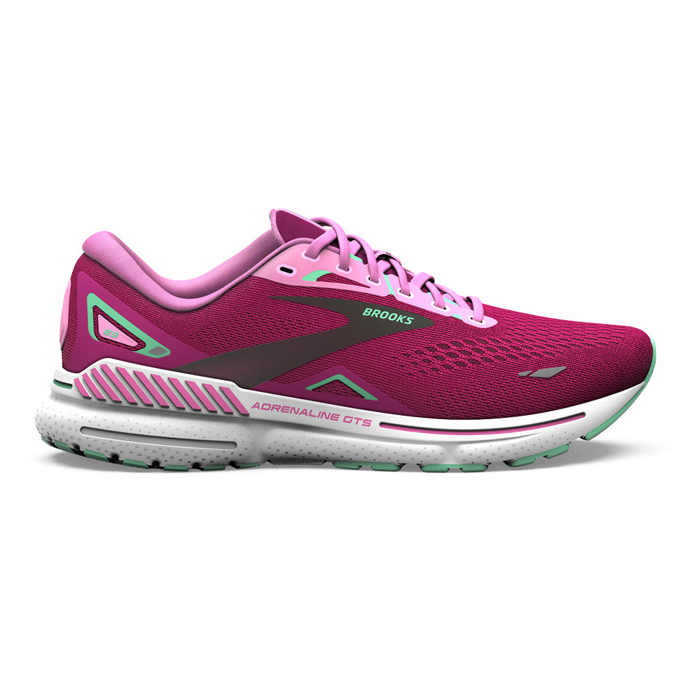 Women's Brooks Adrenaline GTS 23, Pink/Festival Fuchsia/Black, 10.5 B Medium
