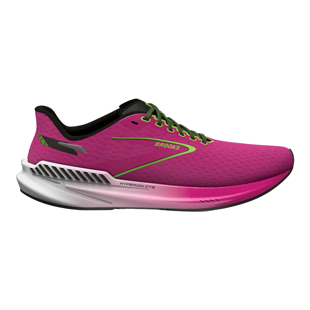 Women's Brooks Hyperion GTS, Pink Glo/Green/Black, 12 B Medium