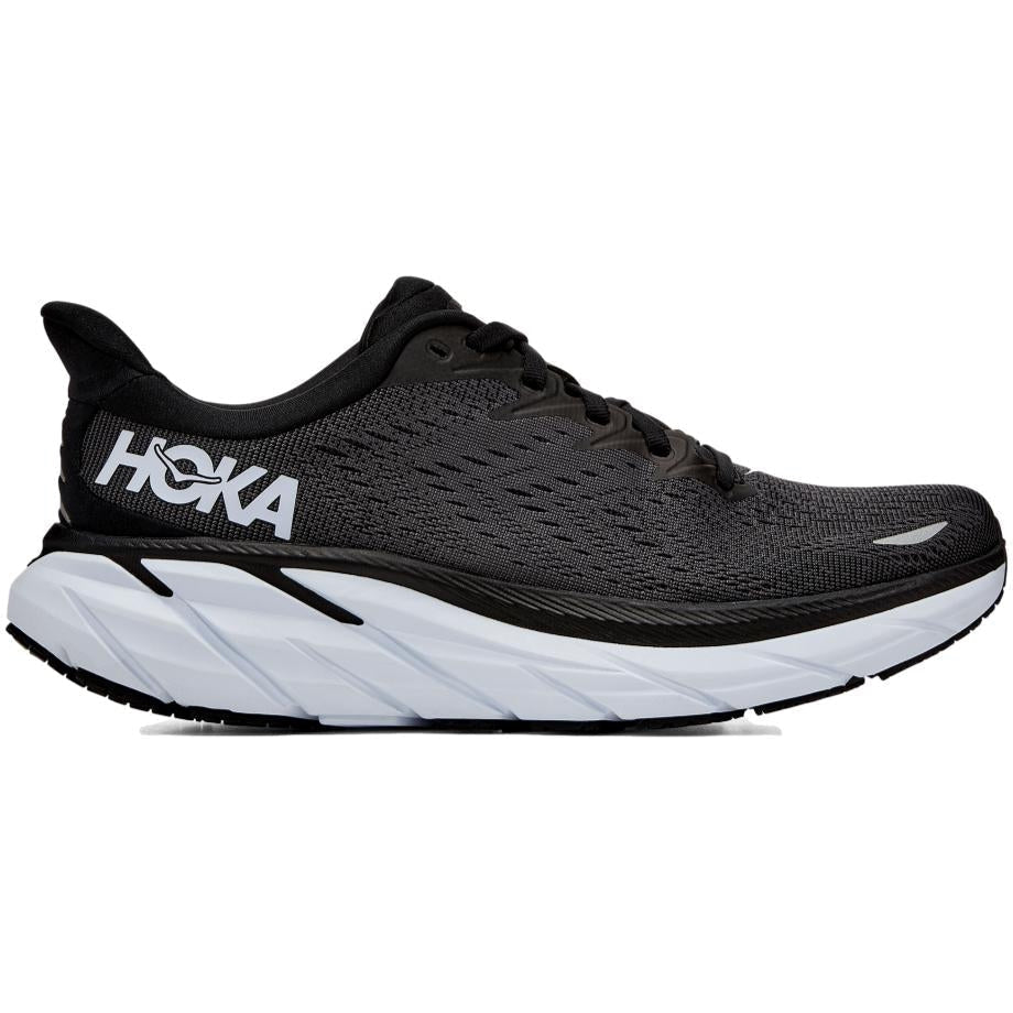Women's Hoka One One Clifton 8, Black/White, 11 B Medium