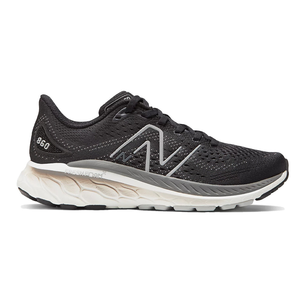 Women's New Balance Fresh Foam X 860v13, Black/Castlerock, 9 2E Extra Wide