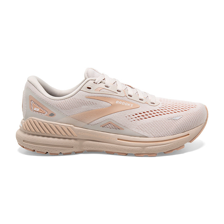 Women's Brooks Adrenaline GTS 23, Crystal Grey/Villa/White, 8.5 B Medium