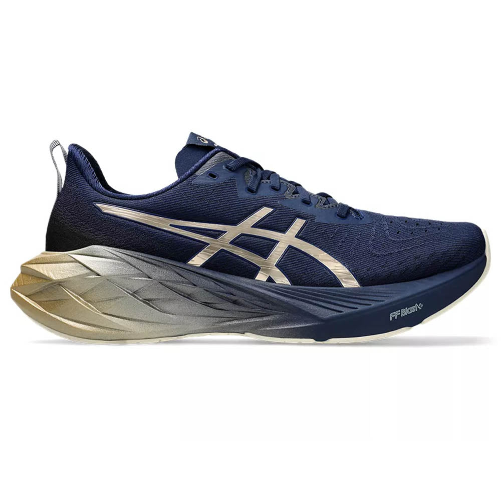 Men's Asics Novablast 4 Platinum, Blue Expanse/Champagne, 8 D Medium