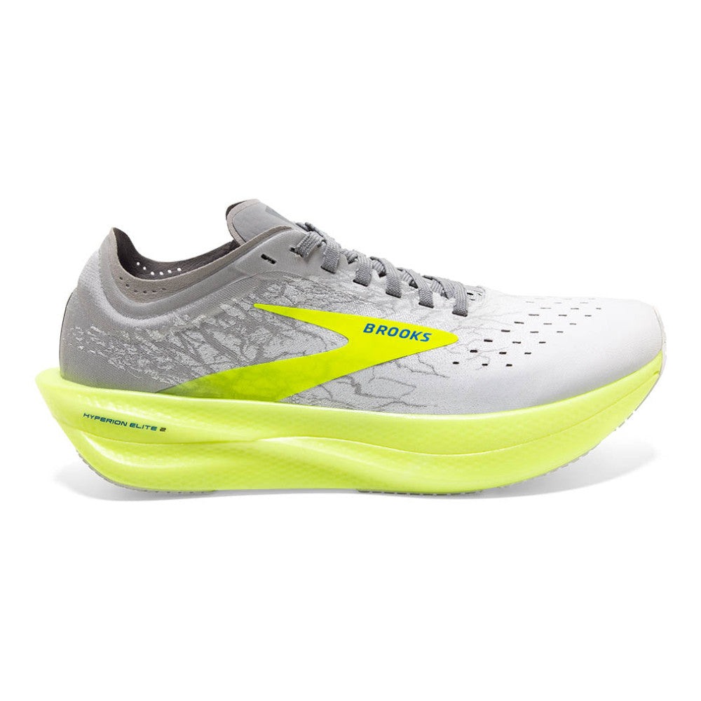 Men's Brooks Hyperion Elite 2, White/Silver/Nightlife, 8 D Medium