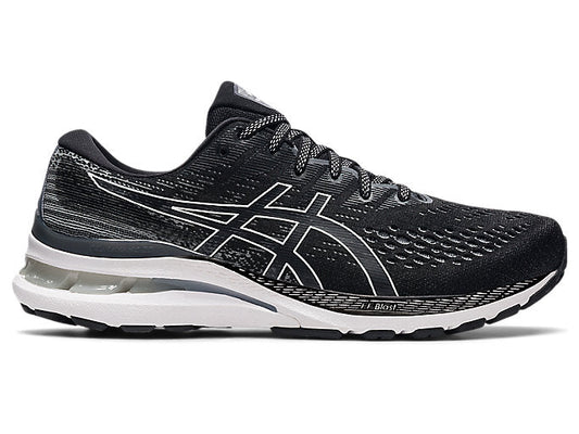 Men's Asics Gel-Kayano 28, Black/White, 8.5 D Medium