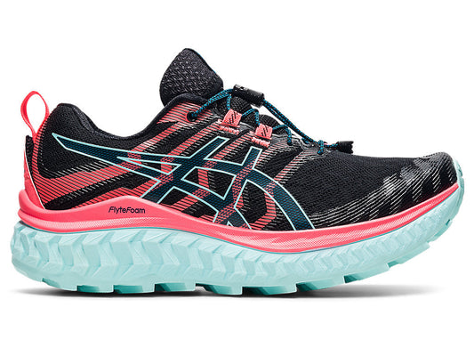 Women's Asics Trabuco Max, Black/Blazing Coral, 7.5 B Medium