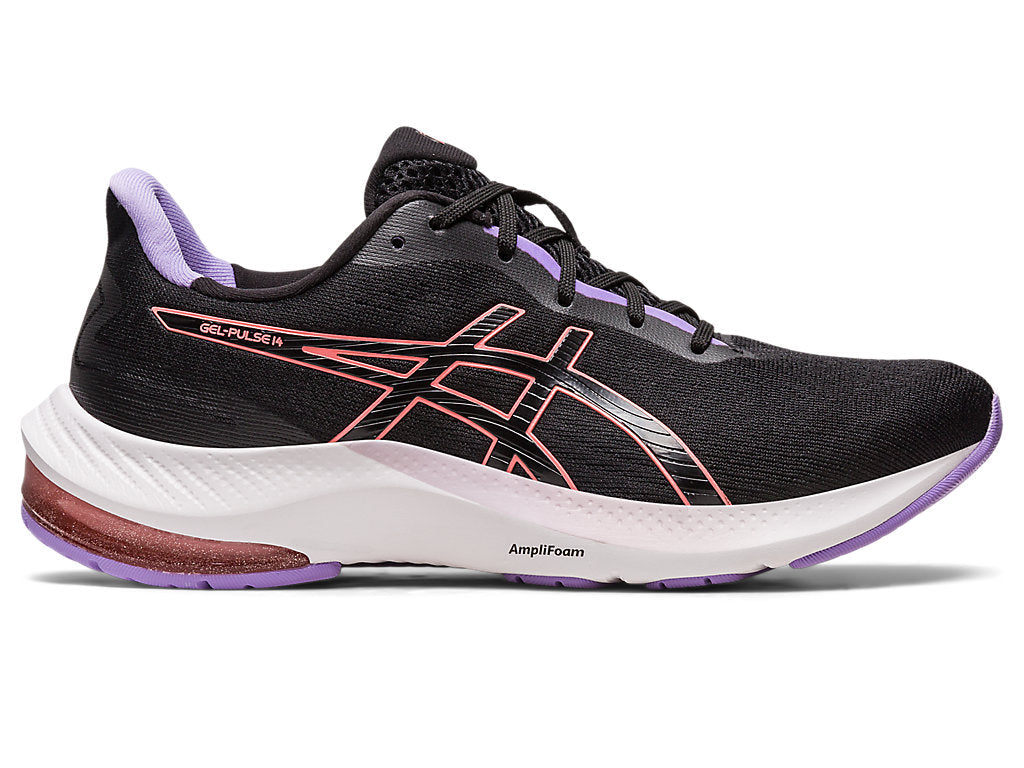 Women's Asics Gel-Pulse 14, Black/Papaya, 9 B Medium
