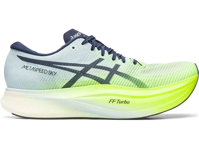 Men's Asics Metaspeed Sky+, Hazard Green/Sky, 10 D Medium
