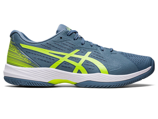 Men's Asics Solution Swift FlyteFoam, Steel Blue/Hazard Green, 11 D Medium