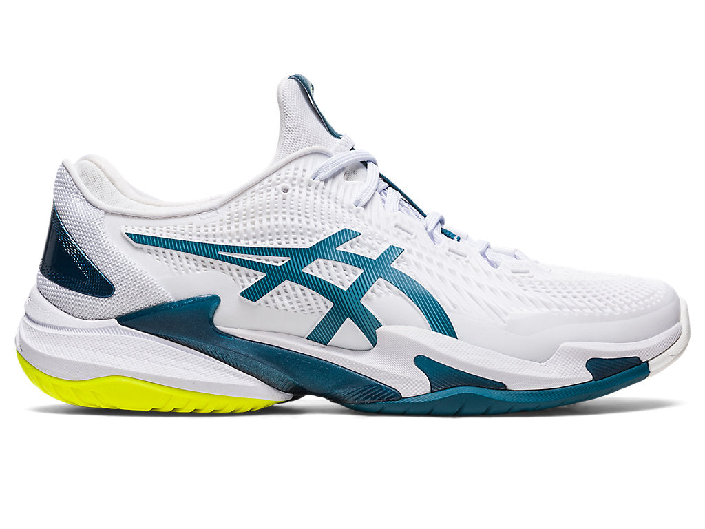 Men's Asics Court FlyteFoam 3, White/Gris Blue, 11 D Medium