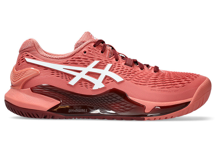Women's Asics Gel-Resolution 9, Light Garnet/White, 8 B Medium